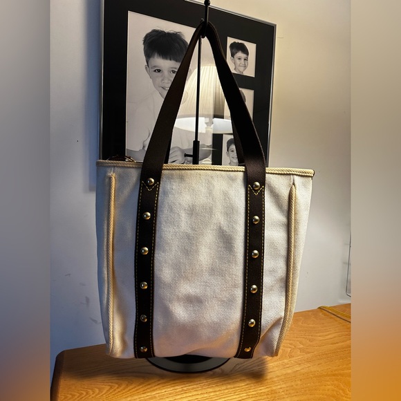 Louis Vuitton Canvas Ivory & Yellow Two-Tone Tote - Picture 8 of 15